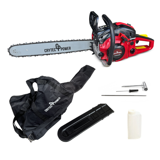 Crytec 55cc Petrol Chainsaw | 56cm Cutting Diameter | 2.4hp | 7500RPM