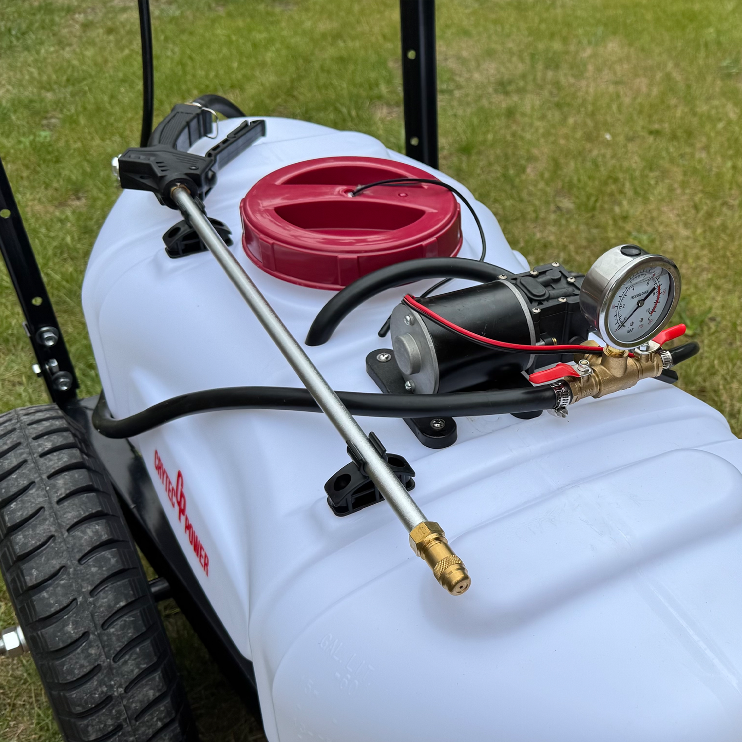 Crytec ATV Quad Sprayer 60 Litre With Towable Trailer Weed Sprayer 4x4 Garden Feeding