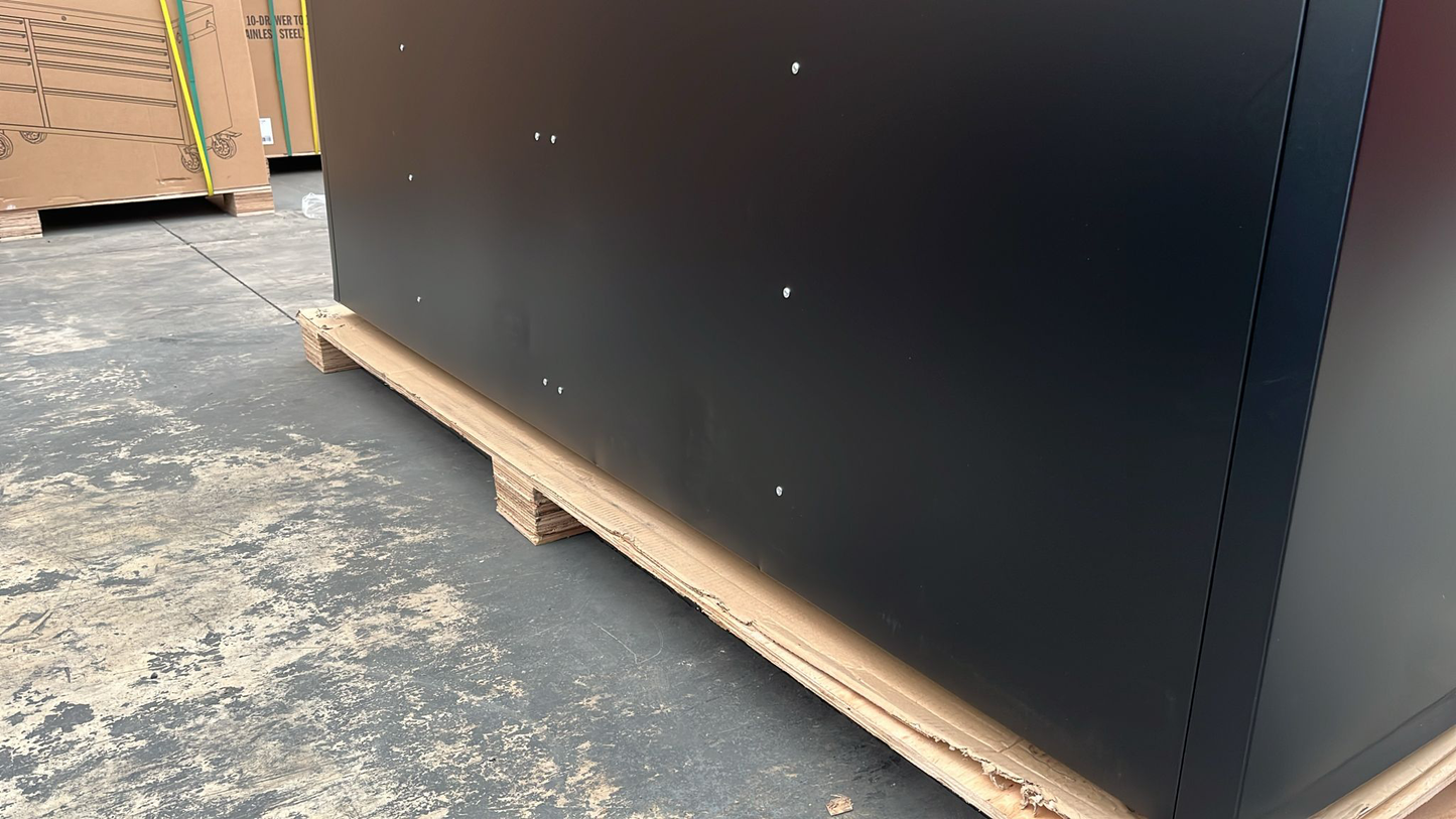 Courier Damaged Crytec | 72" Tool Cabinet | Black | Wooden Top | 10 Drawers | 3