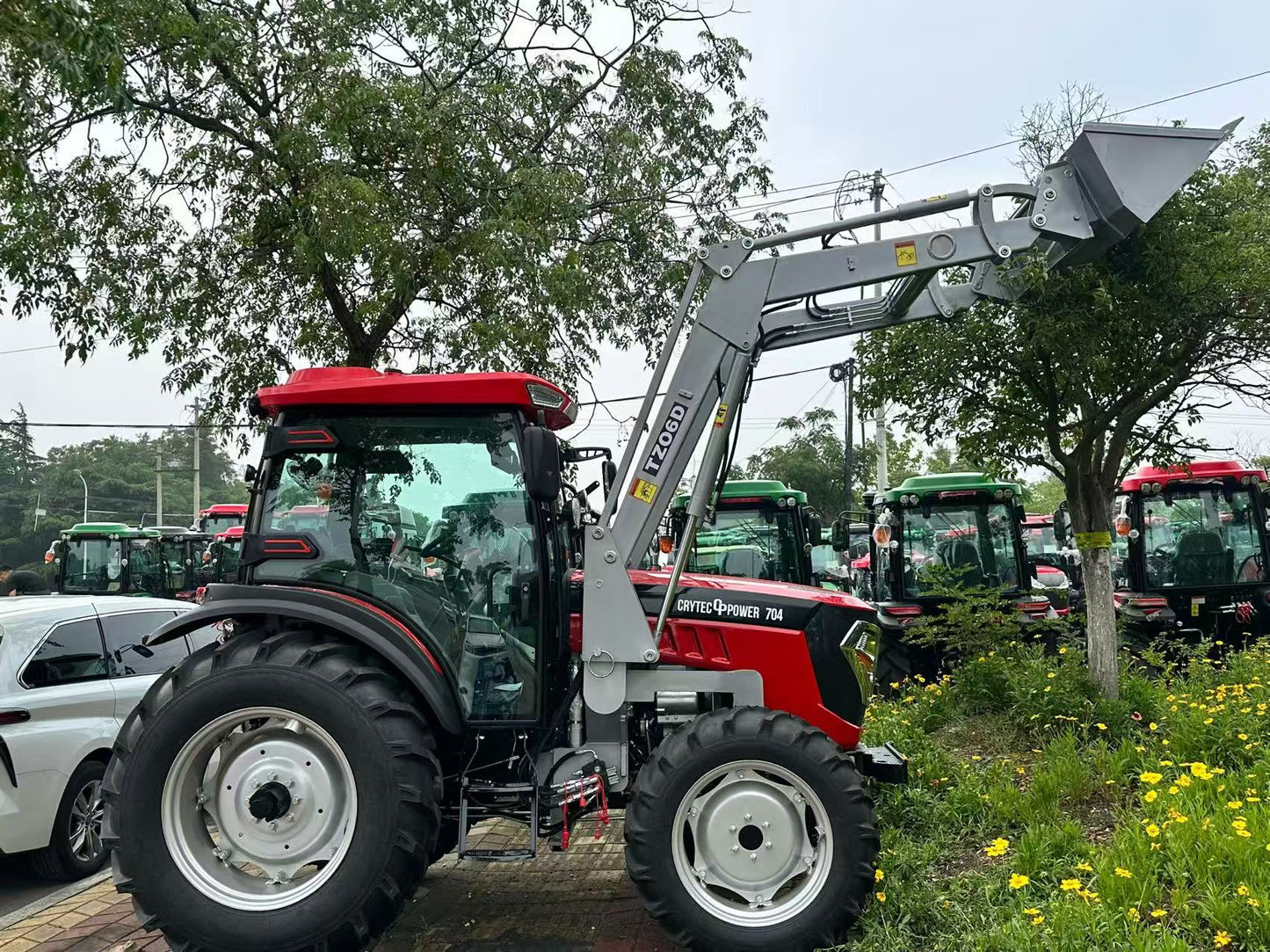 Crytec Power 704 Tractor – 70HP 4WD with Cabin, AC + Front Loader + Forks