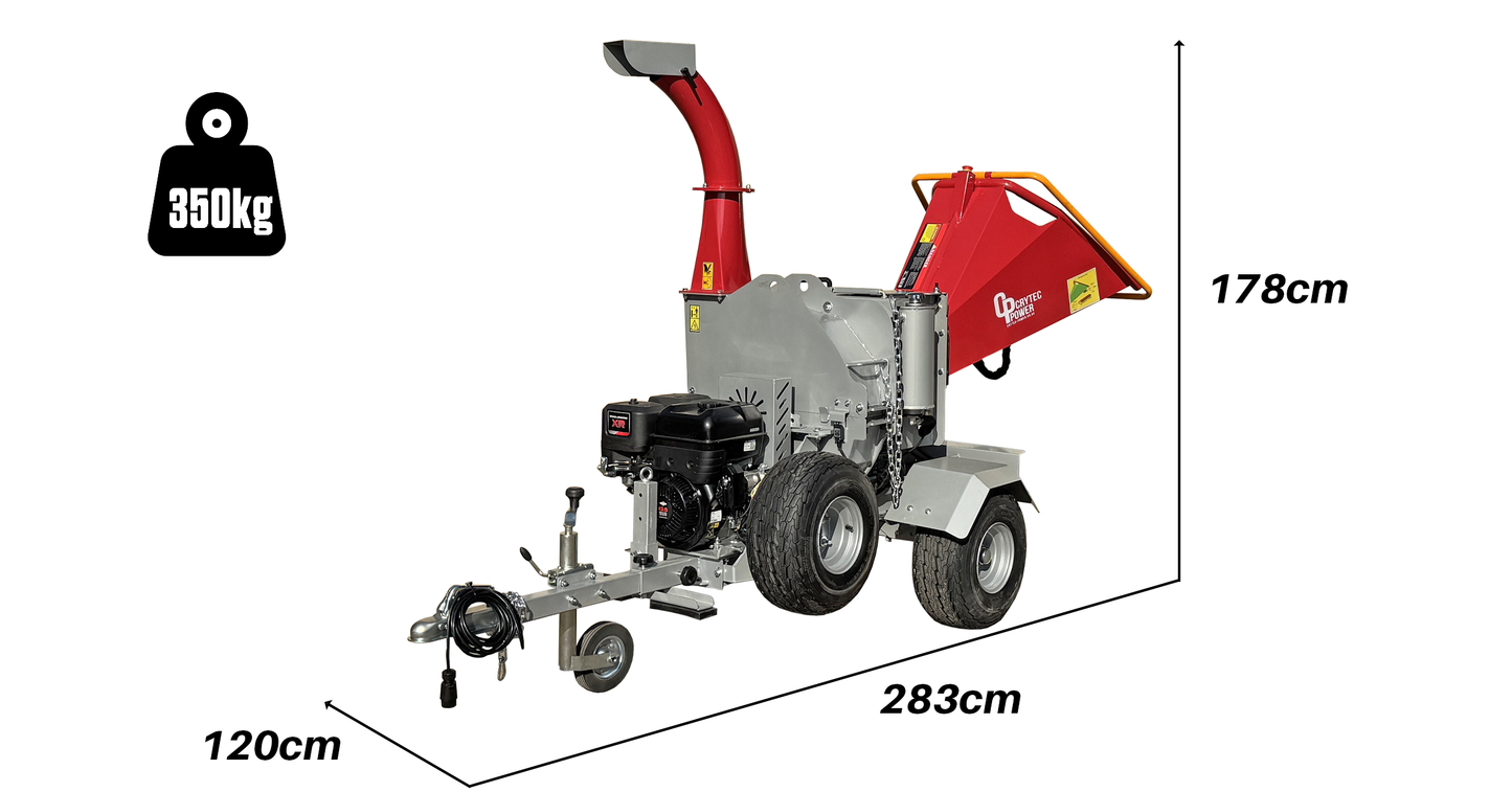 Crytec | CRC500H-R | Briggs & Stratton Engine | Hydraulic Feed Wood Chipper | 5 inch/127mm | Petrol Key Start | 13.5hp 420cc