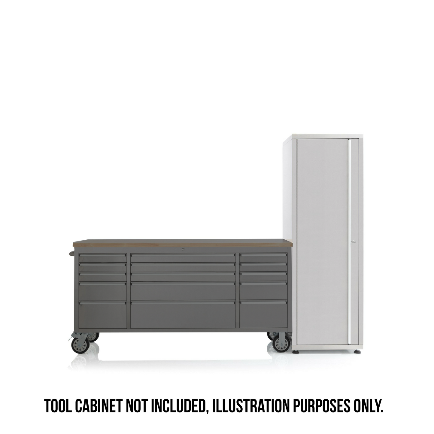 Crytec | 186cm Tool Cabinet | Stainless Steel | Storage Chest With Shelving