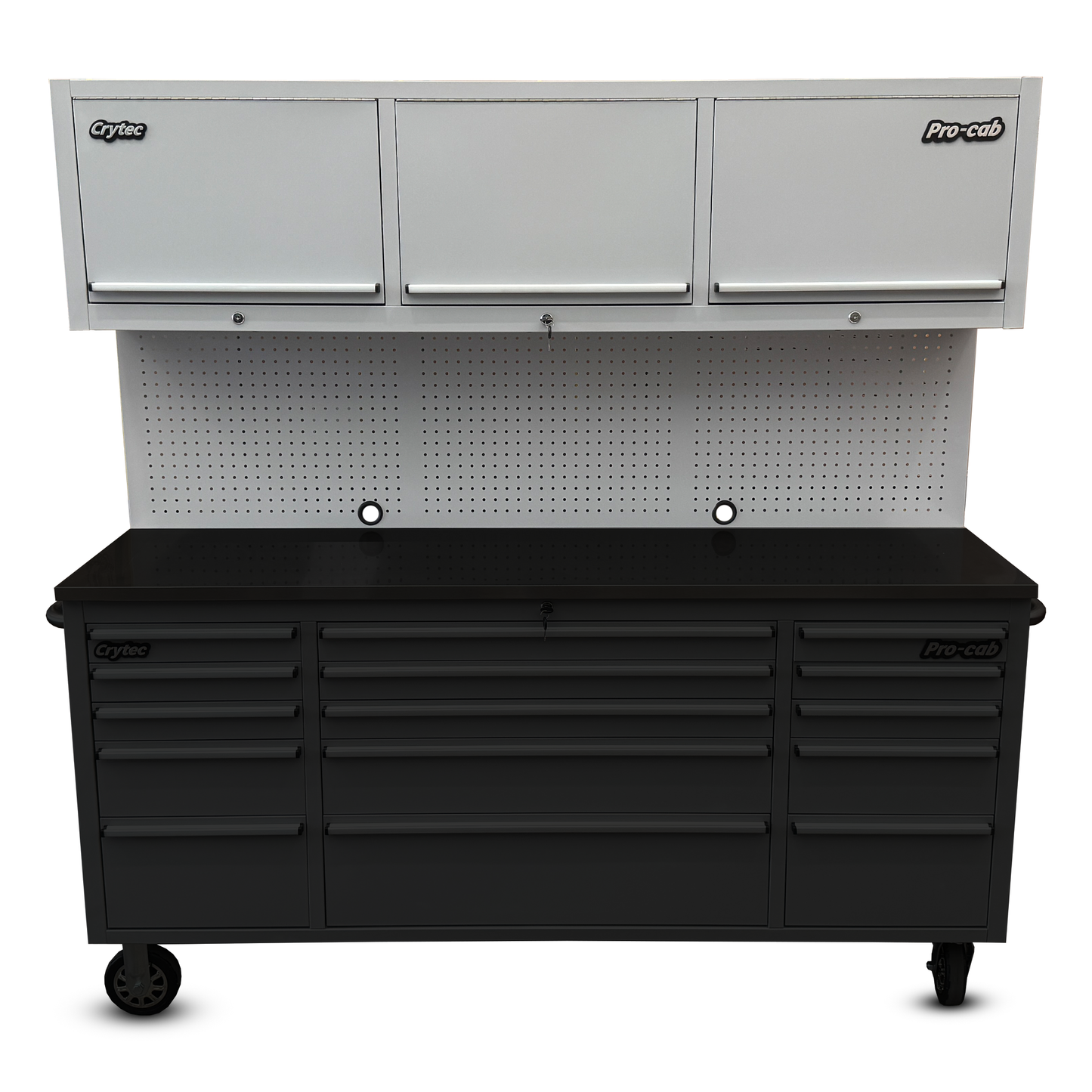 Pegboard and top cupboards For Grey 72 inch pro cab