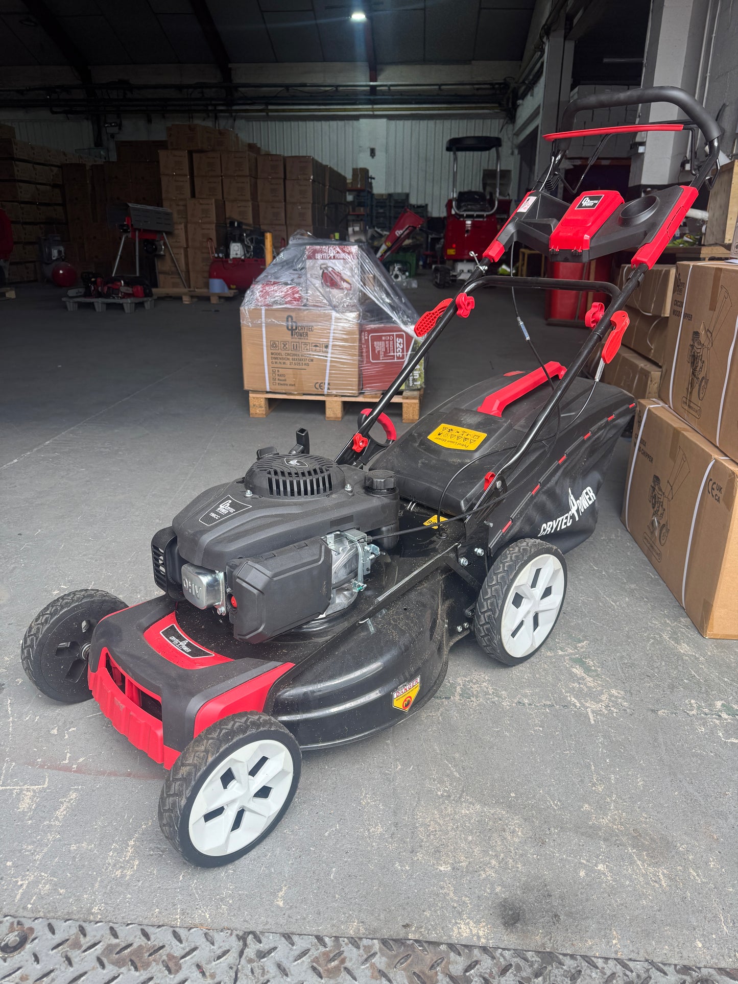 Crytec Petrol Lawn Mower | Self Propelled | 21 inch Cutting Width | 196cc | 60L Collection Bag | CR21LW