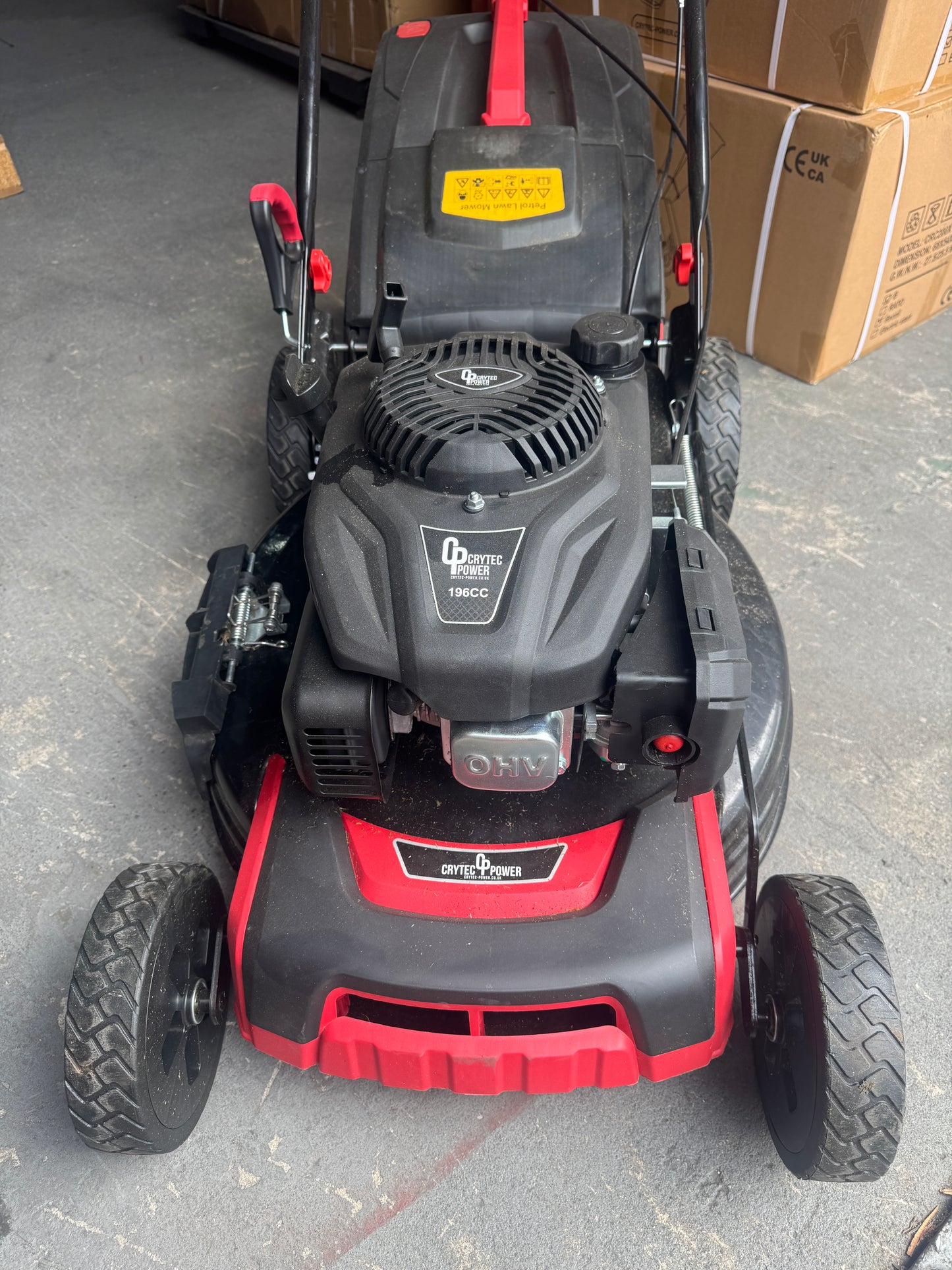 Crytec Petrol Lawn Mower | Self Propelled | 21 inch Cutting Width | 196cc | 60L Collection Bag | CR21LW