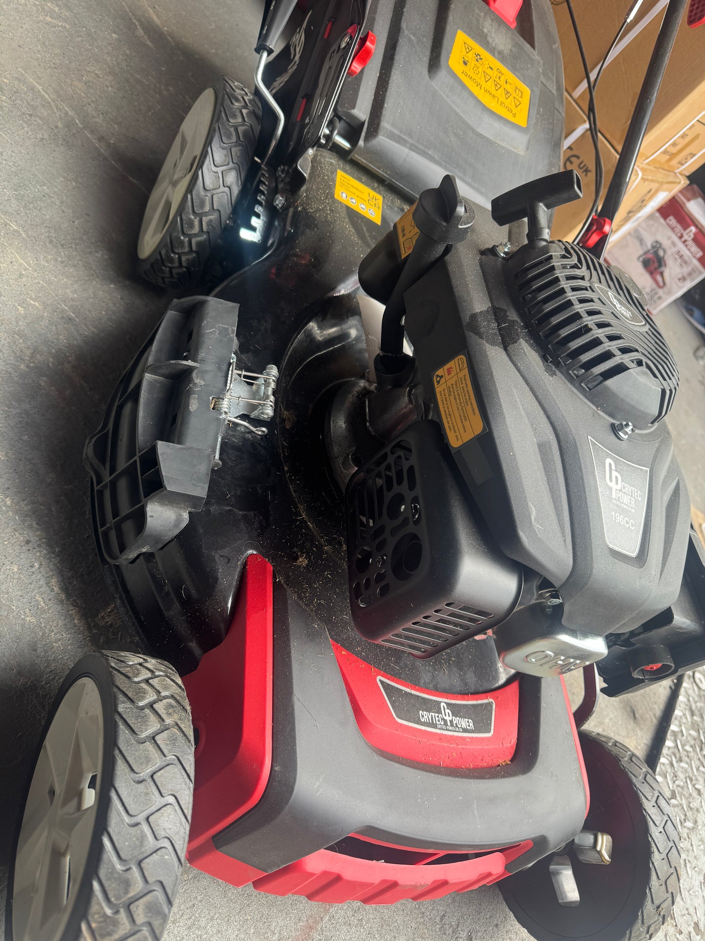 Crytec Petrol Lawn Mower | Self Propelled | 21 inch Cutting Width | 196cc | 60L Collection Bag | CR21LW