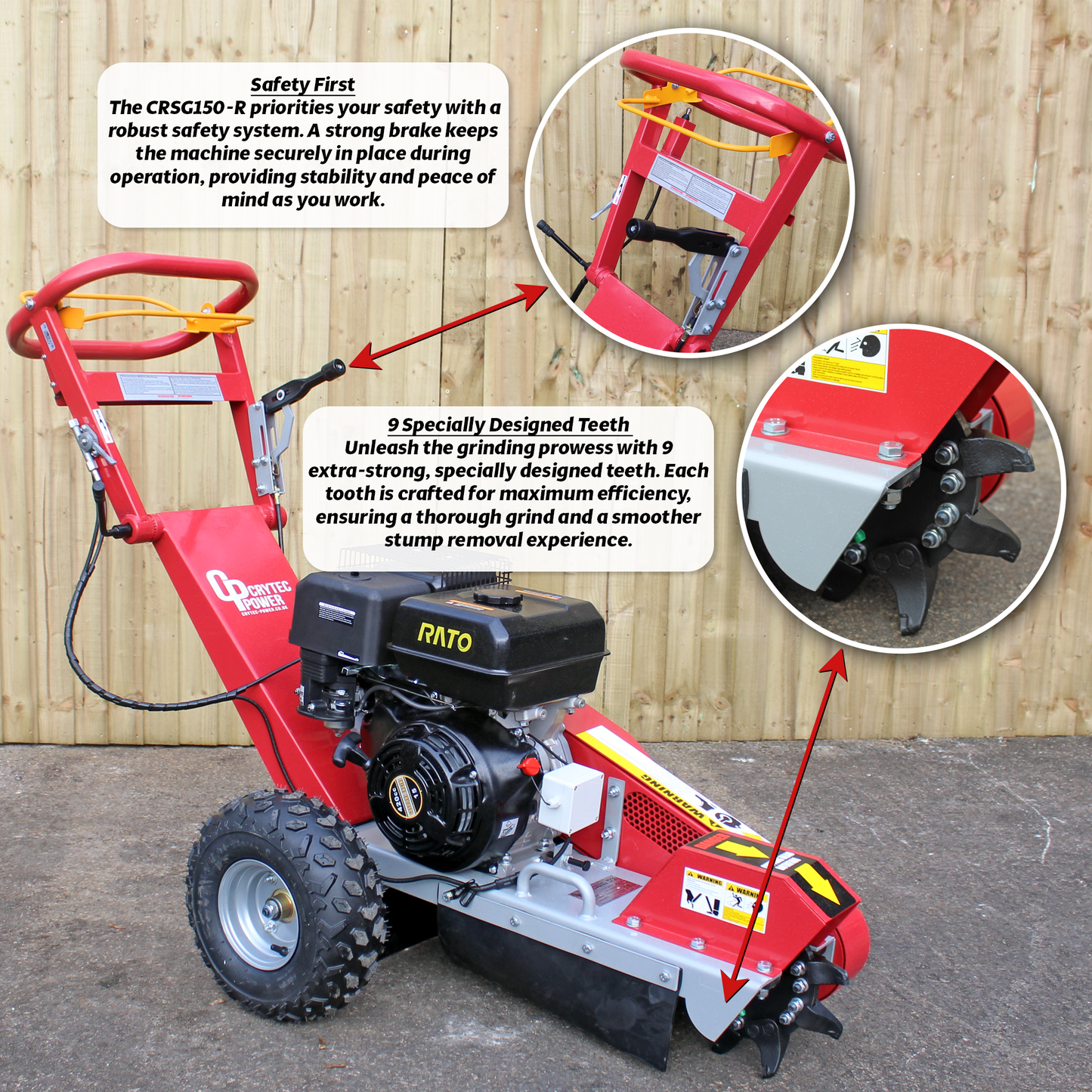Crytec | CRSG150-R Stump Grinder | 235mm Depth | Petrol | 15hp 420cc