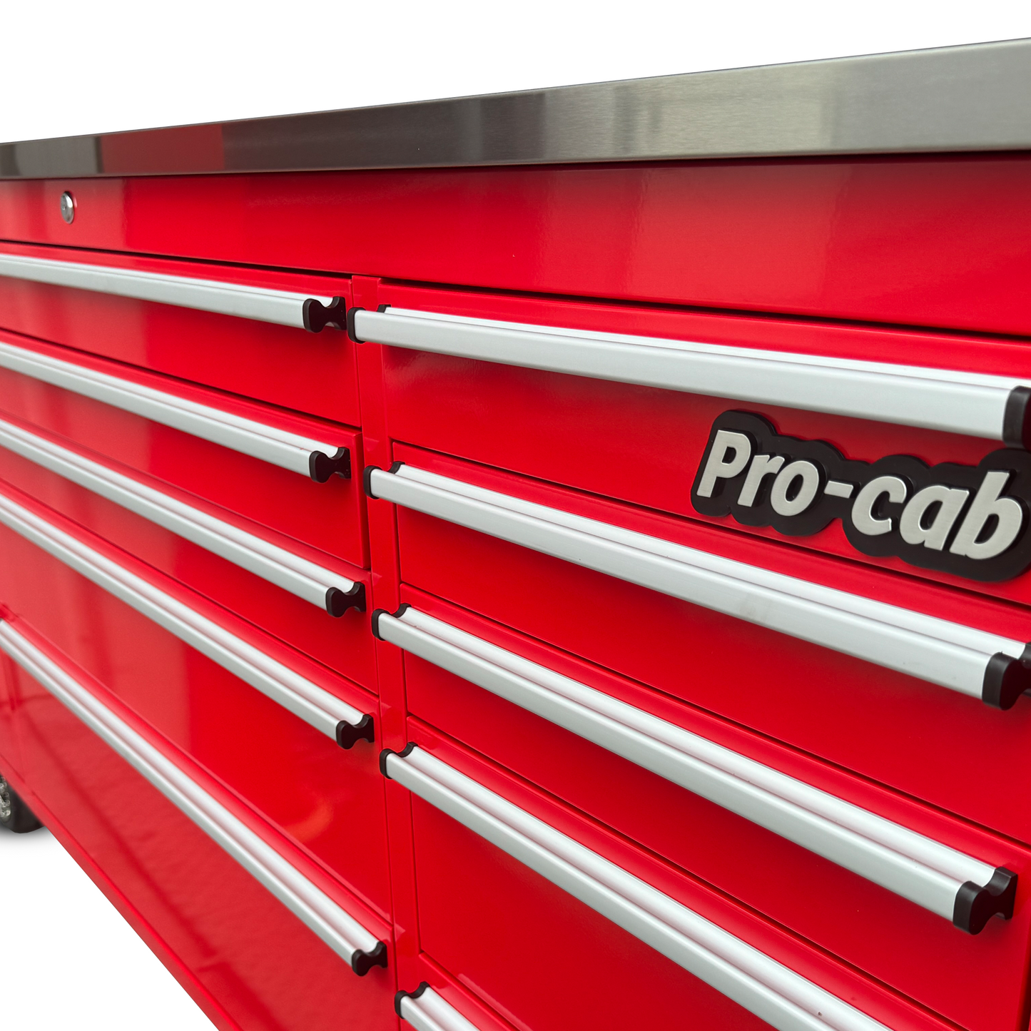 Crytec Pro Cab Red 72 inch Stainless Steel Top Tool Cabinet Snap On Style Box