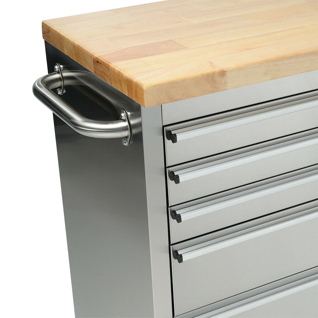 *PROMO* Crytec | 55" Tool Cabinet | Stainless Steel | 10 Drawers | Wooden Top