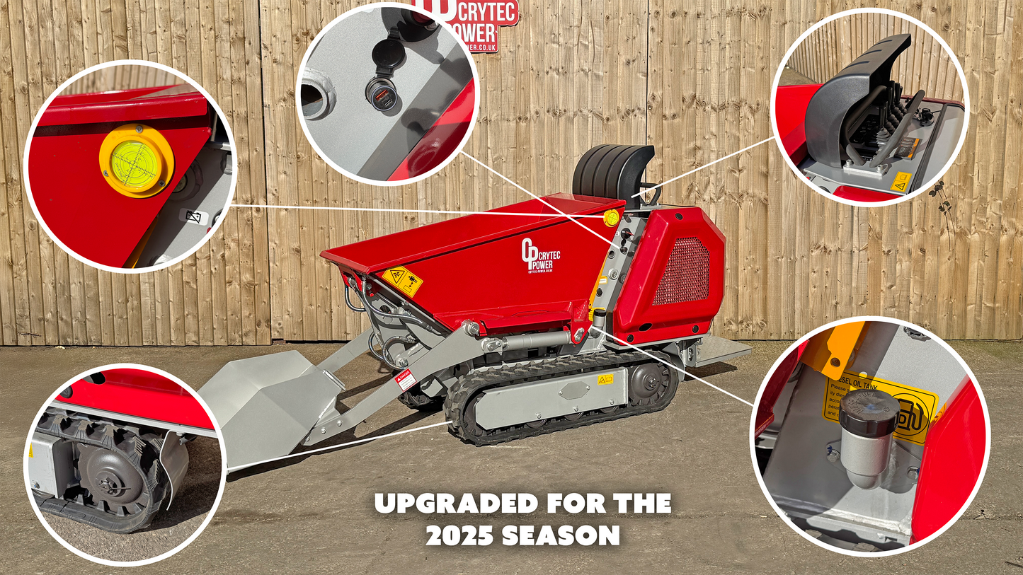 Crytec | 800KG | High Tip Tracked Dumper | 15hp | Kubota Engine | CRD80H-K PRO
