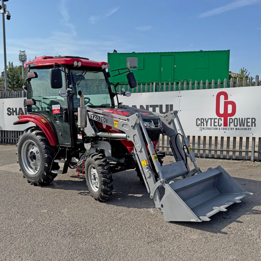 Crytec Power 254 Tractor – 25HP 4WD with Cabin + Front Loader + Forks
