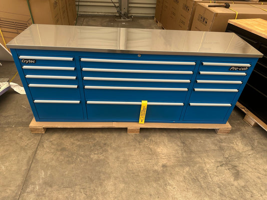 Courier Damaged Blue 72" Pro Cab Tool Cabinet