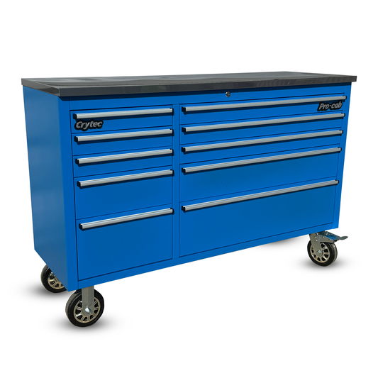 Crytec Pro Cab Blue 55 inch Stainless Steel Top Tool Cabinet Snap On Style Box