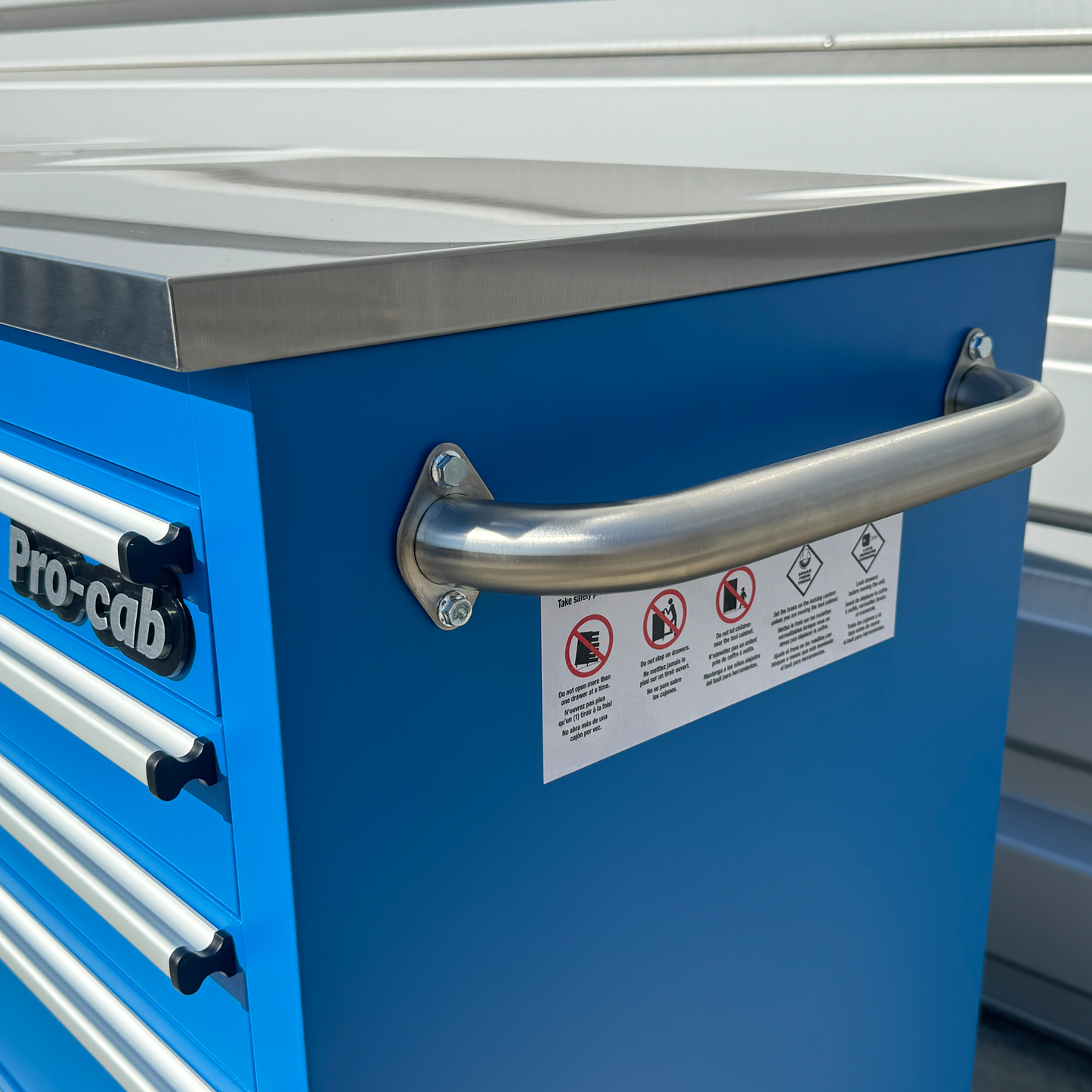 Crytec Pro Cab Blue 55 inch Stainless Steel Top Tool Cabinet Snap On Style Box