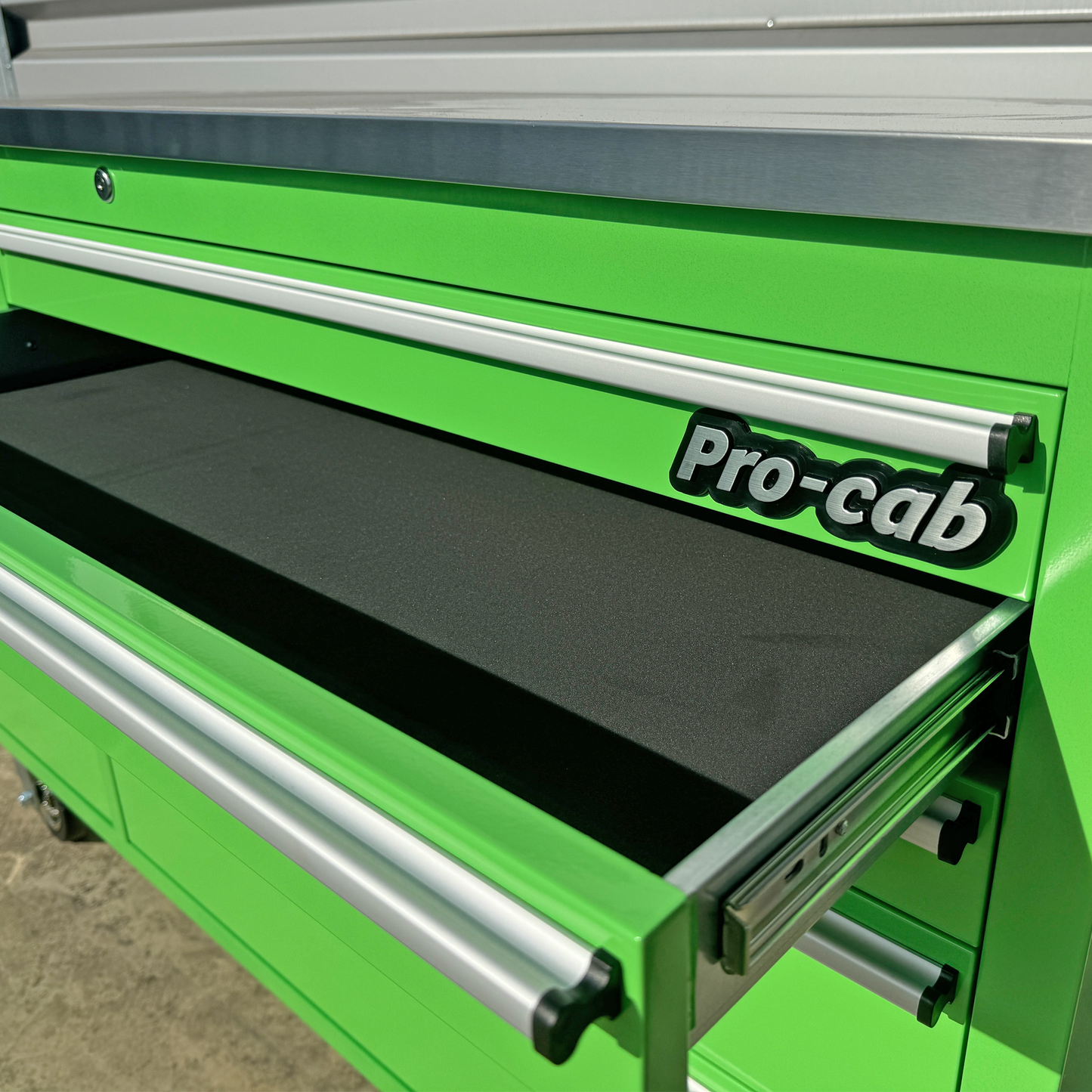 Crytec Pro Cab Green 55 inch Stainless Steel Top Tool Cabinet Snap On Style Box