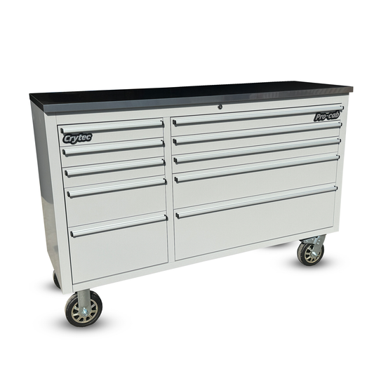 Crytec Pro Cab Grey 55 inch Stainless Steel Top Tool Cabinet Snap On Style Box