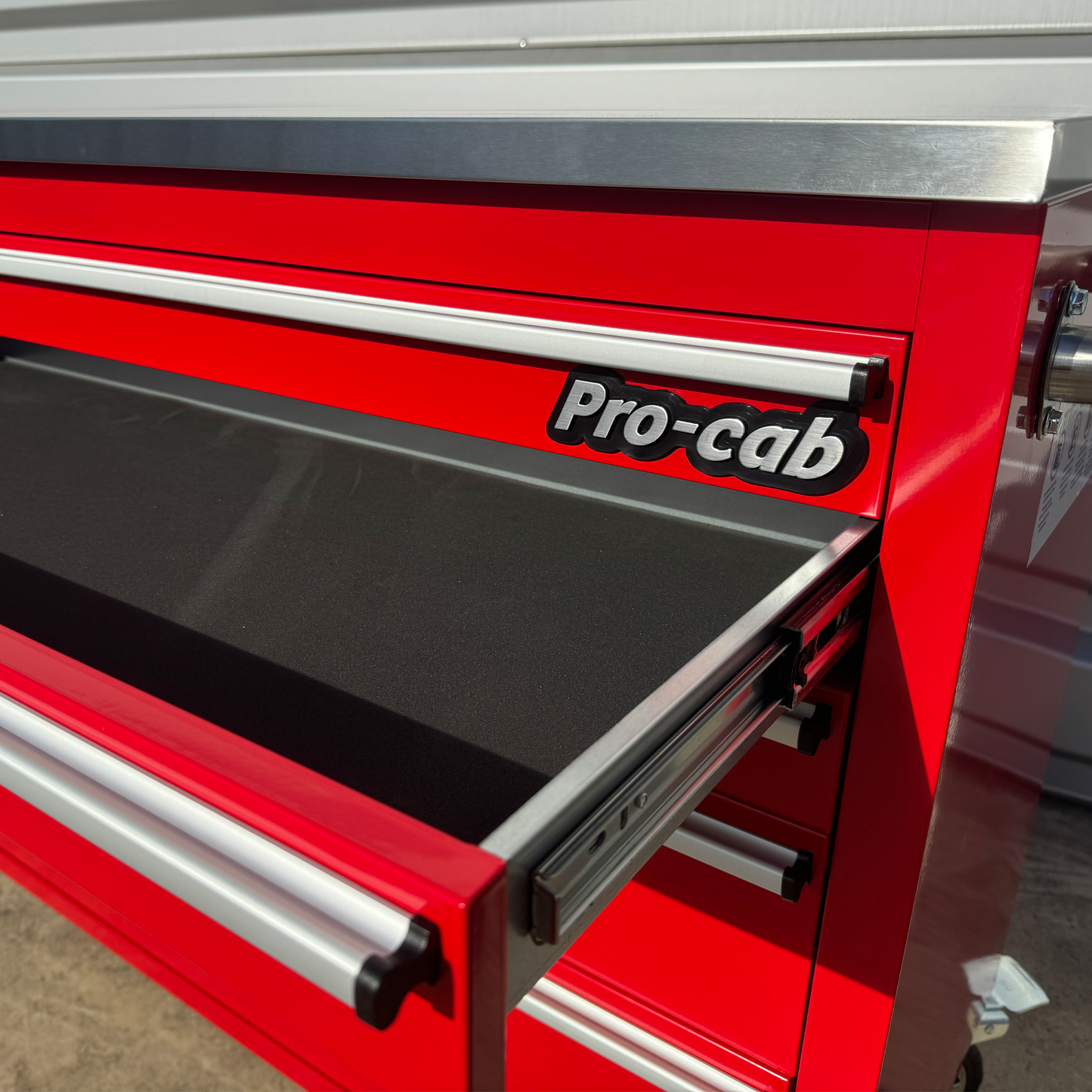 Crytec Pro Cab Red 55 inch Stainless Steel Top Tool Cabinet Snap On Style Box