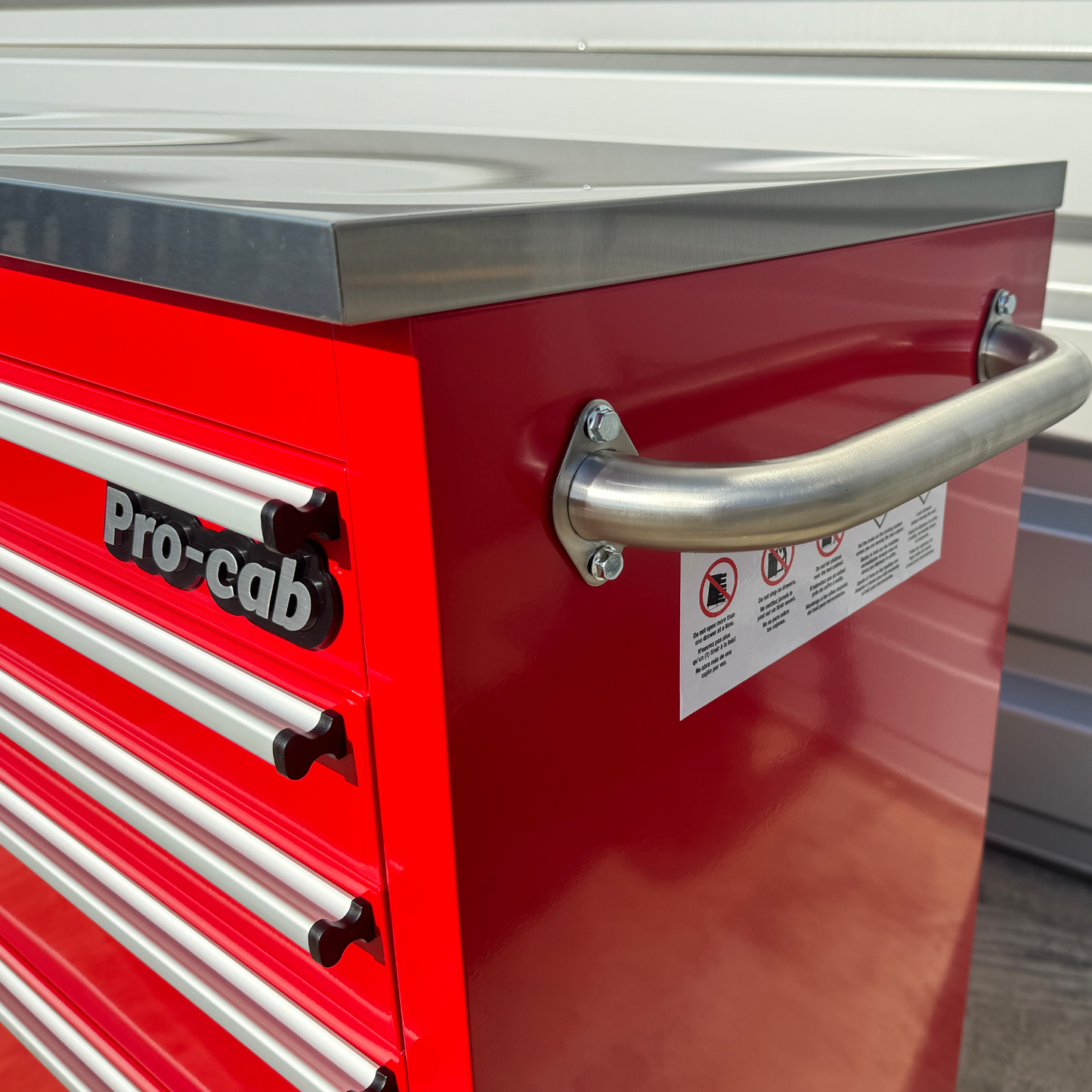 Crytec Pro Cab Red 55 inch Stainless Steel Top Tool Cabinet Snap On Style Box