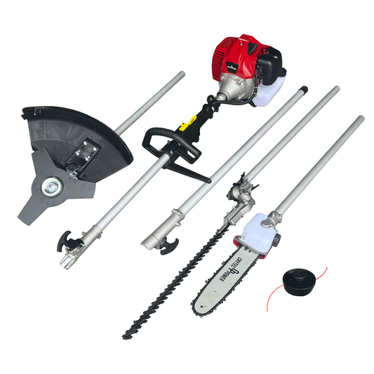 Crytec | Petrol 52cc | 5 in 1 Garden Multi Tool | Chainsaw | Hedge Cutter | Brushcutter | Strimmer