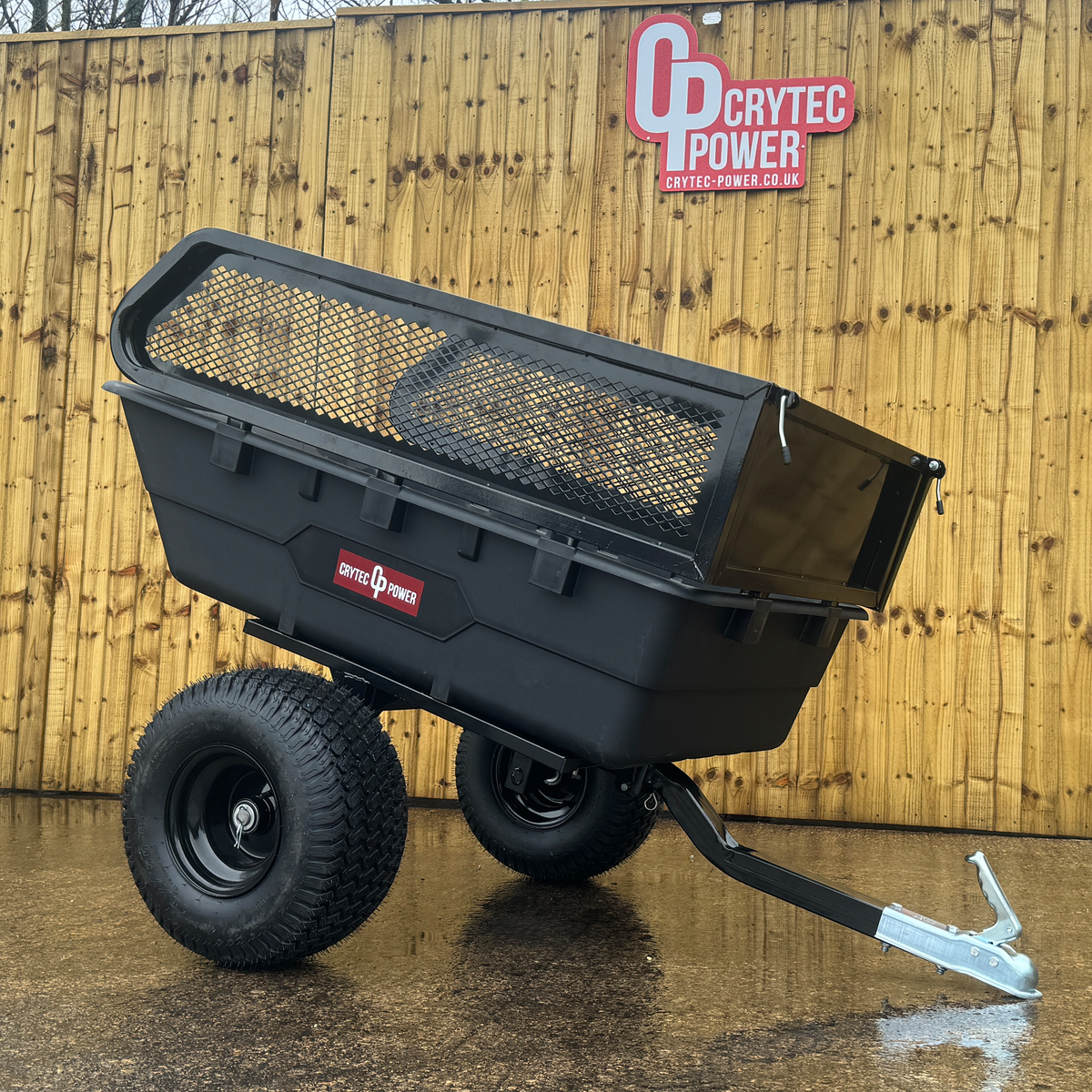 Crytec ATV 4X4 Quad Trailer 500KG Capacity With Tipping Bucket And Ste