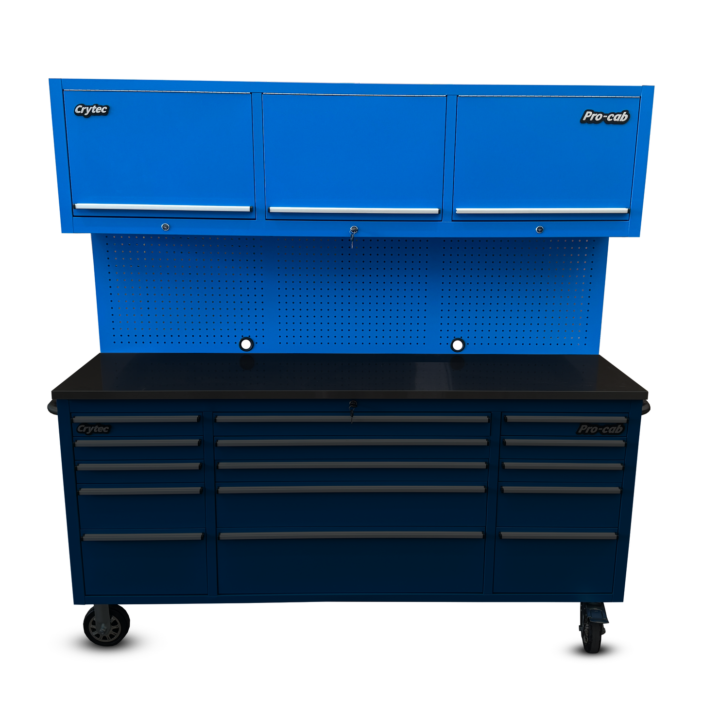 Pegboard and top cupboards For Blue 72 inch pro cab