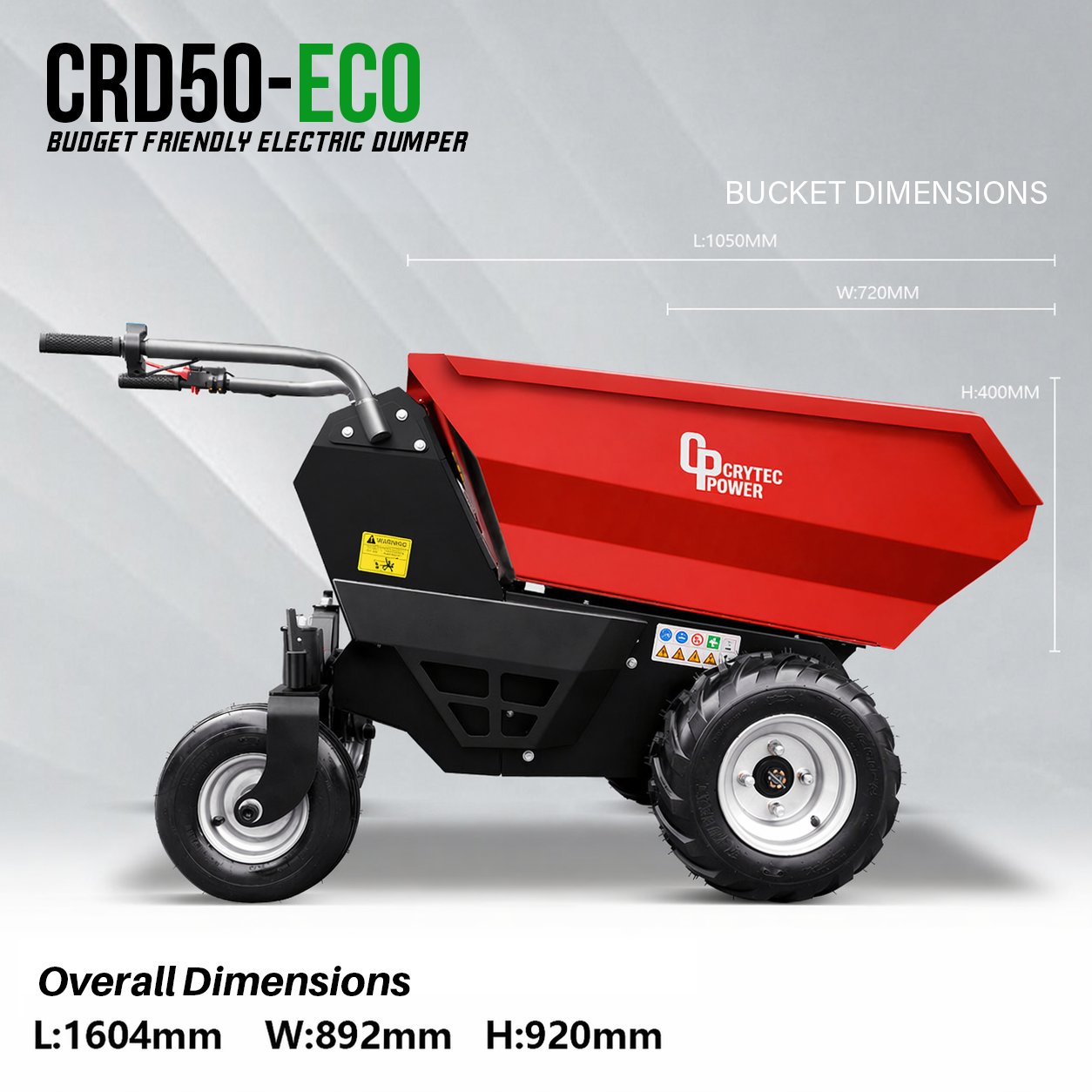 CRD50-ECO Electric Hydraulic Tip Mini Dumper 500kg