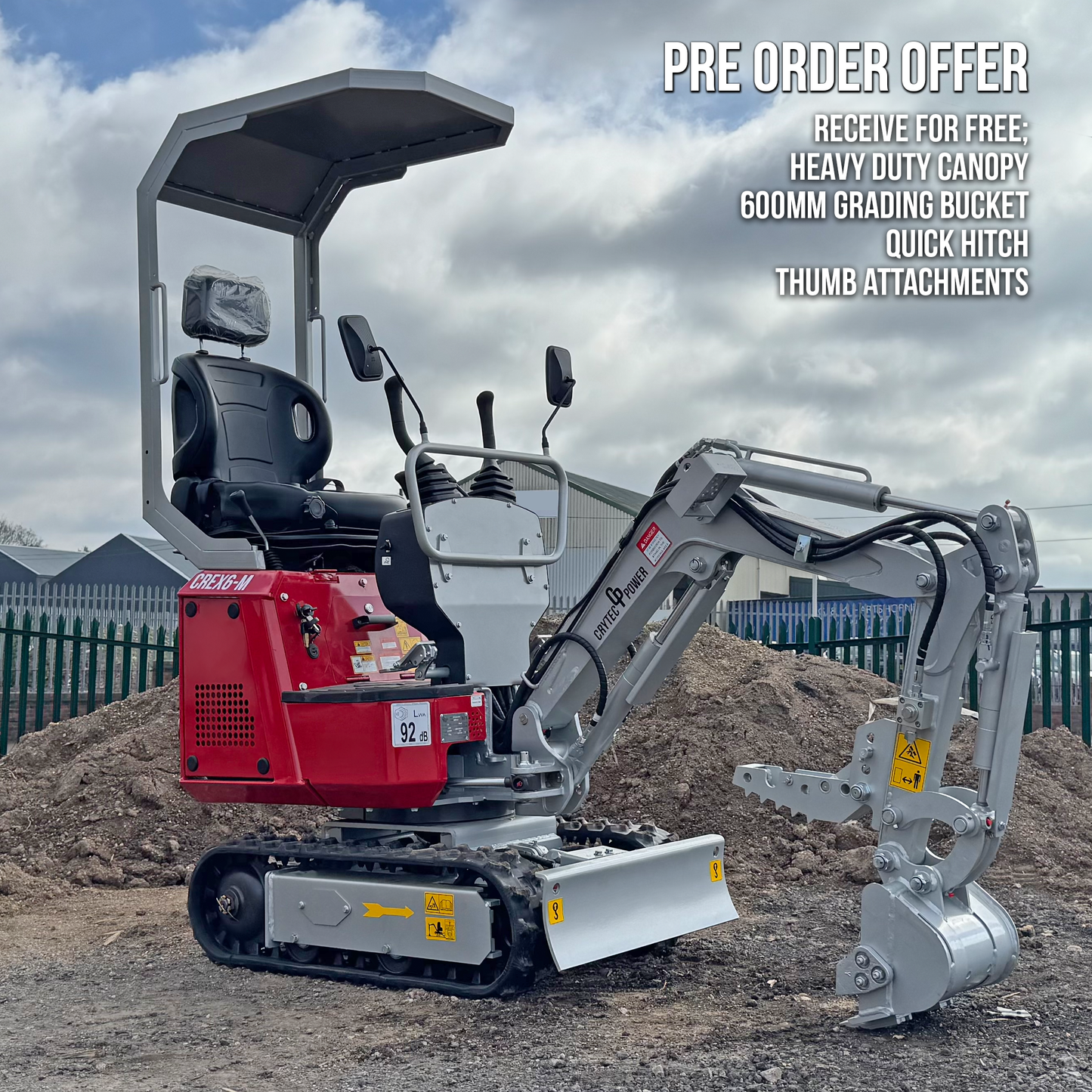 *PRE ORDER LISTING* CREX6-M Petrol 600kg Micro / Mini Excavator Digger Loncin Engine
