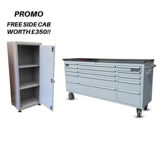 Crytec Pro Cab Grey 72 inch Stainless Steel Top Tool Cabinet Snap On Style Box