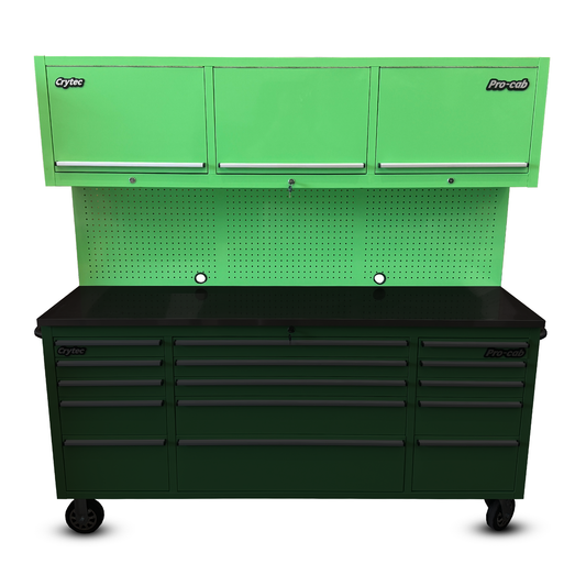 Pegboard and top cupboards For Green 72 inch pro cab