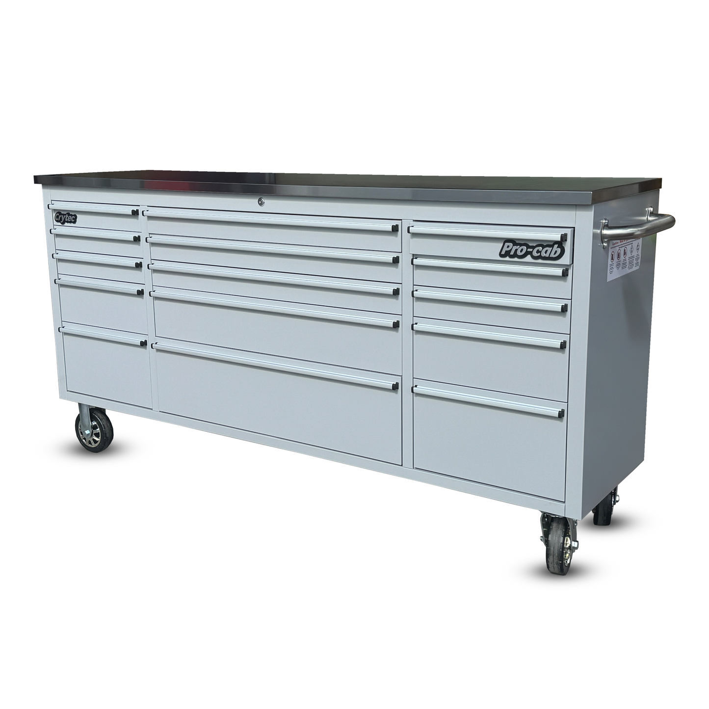 Crytec Pro Cab Grey 72 inch Stainless Steel Top Tool Cabinet Snap On Style Box