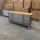 Courier Damaged Crytec | 72" Tool Cabinet | Stainless Steel | Wooden Top | 10 Drawers