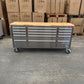 Courier Damaged Crytec | 72" Tool Cabinet | Stainless Steel | Wooden Top | 10 Drawers