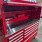 (Ex display) Crytec Pro Cab Red 55 inch Stainless Steel Top With Hutch Tool Cabinet Snap On Style Box