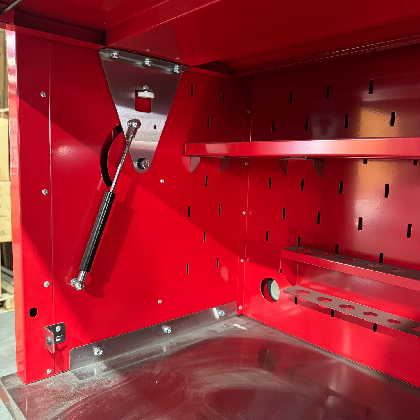 (Ex display) Crytec Pro Cab Red 55 inch Stainless Steel Top With Hutch Tool Cabinet Snap On Style Box