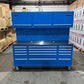 Ex Display 72" Pro Tool Cabinet | Blue | Stainless Top | 15 Drawers | WITH PEGBOARD