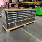 Courier Damaged Crytec | 72" Tool Cabinet | Stainless Steel | Wooden Top | 10 Drawers | 1