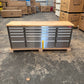 Light Courier Damaged Crytec | 72" Tool Cabinet | Stainless Steel | Wooden Top | 10 Drawers | 2