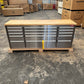 Light Courier Damaged Crytec | 72" Tool Cabinet | Stainless Steel | Wooden Top | 10 Drawers | 2