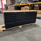 Courier Damaged Crytec | 72" Tool Cabinet | Wooden Top | Black | Stainless Steel | 15 Drawers | 3