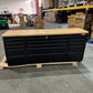 Courier Damaged Crytec | 72" Tool Cabinet | Wooden Top | Black | Stainless Steel | 15 Drawers | 3