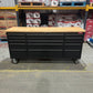 (Ex showroom) Crytec | 72" Tool Cabinet | Wooden Top | Black | Stainless Steel | 15 Drawers |