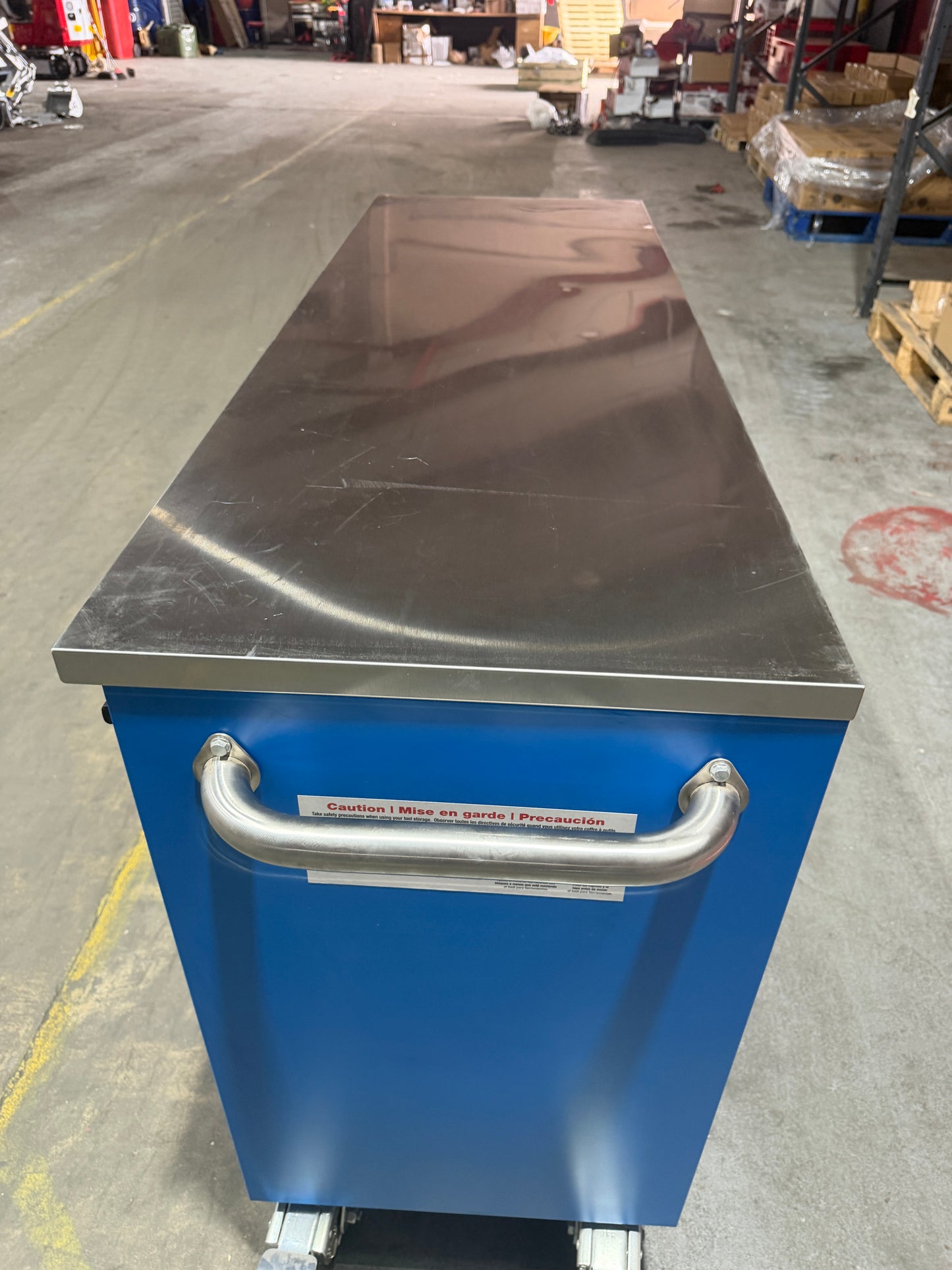 (Ex showroom) Crytec Pro Cab Blue 55 inch Stainless Steel Top Tool Cabinet Snap On Style Box