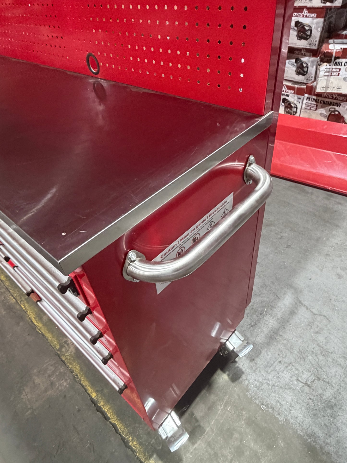 (Ex showroom) Crytec Pro Cab Red 72 inch + Top Cabinets Stainless Steel Top Tool Cabinet Snap On Style Box