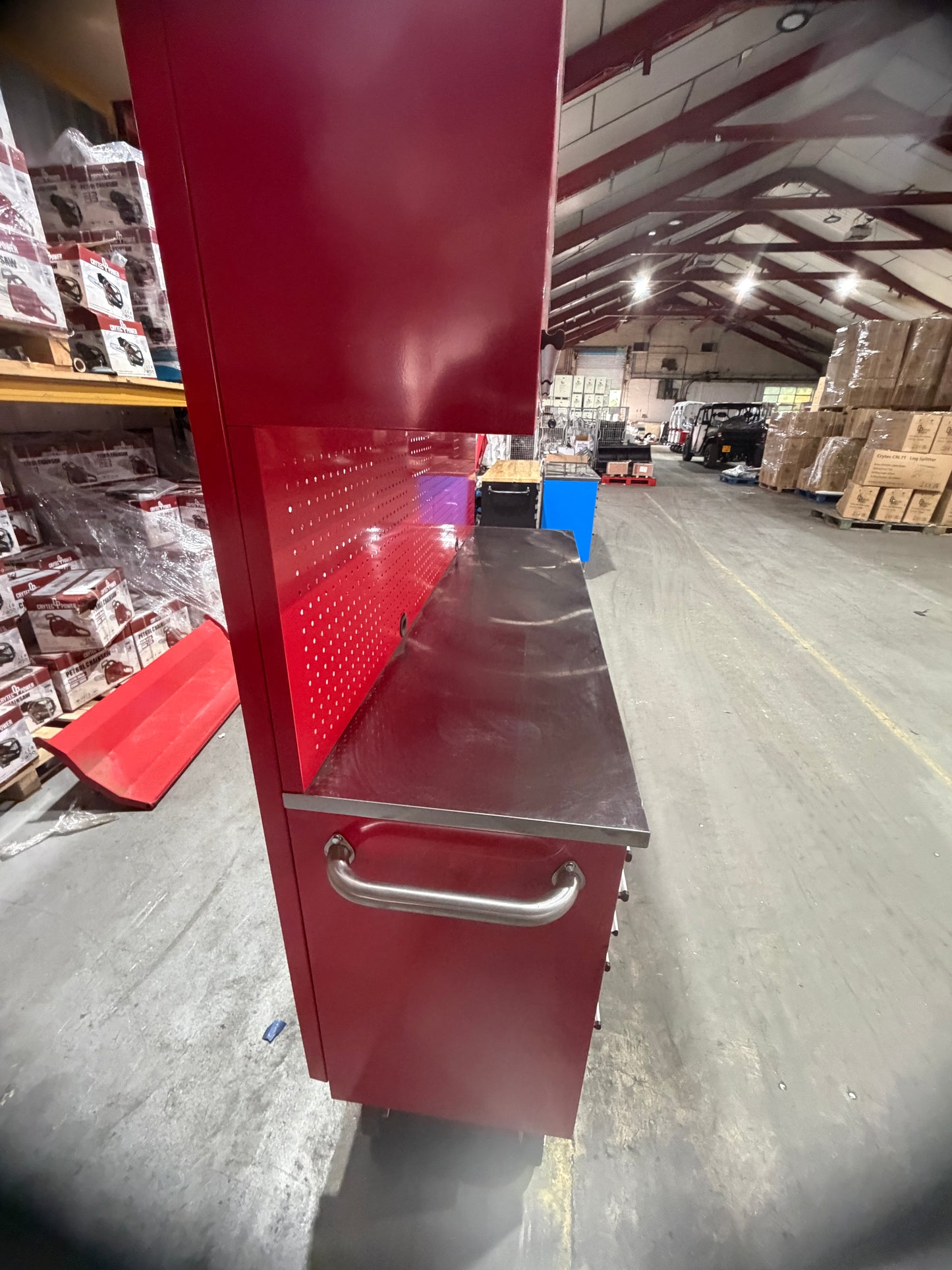 (Ex showroom) Crytec Pro Cab Red 72 inch + Top Cabinets Stainless Steel Top Tool Cabinet Snap On Style Box