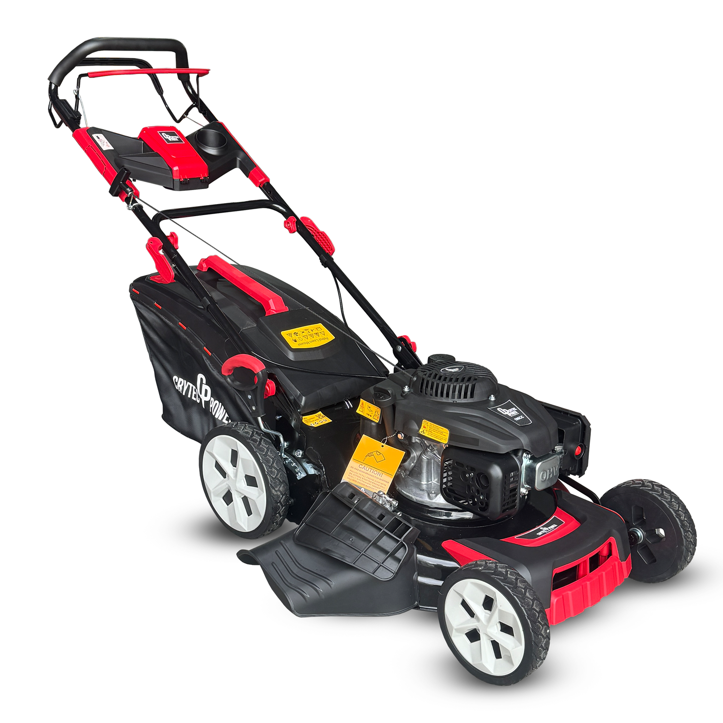 Crytec Petrol Lawn Mower | Self Propelled | 21 inch Cutting Width | 196cc | 60L Collection Bag | CR21LW