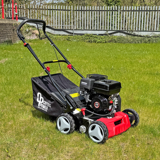 Crytec Garden 2 in 1 Scarifier Aerator 16'' 40cm Petrol 208cc 4-Stroke Lawn Rake