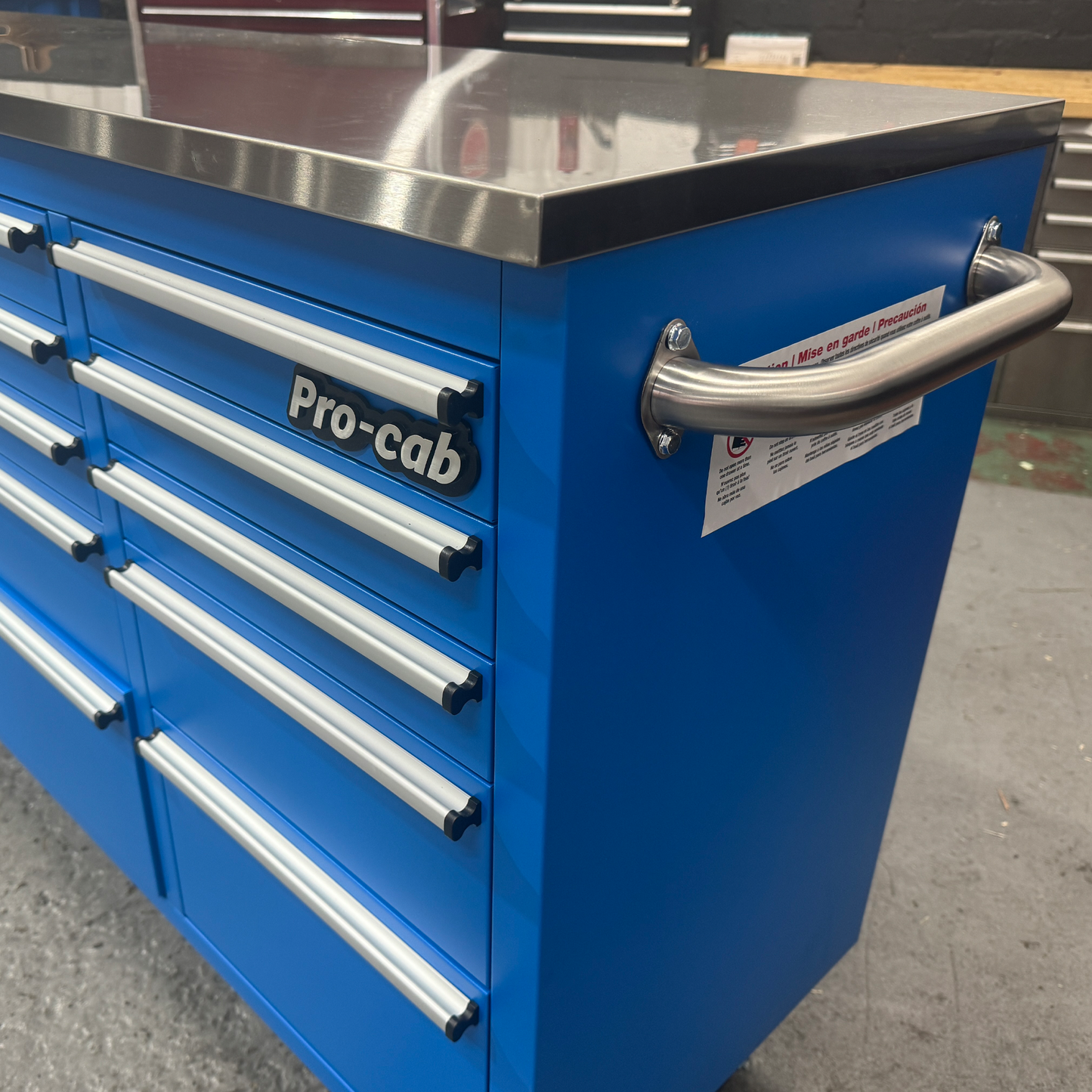 Crytec Pro Cab Blue 72 inch Stainless Steel Top Tool Cabinet Snap On Style Box