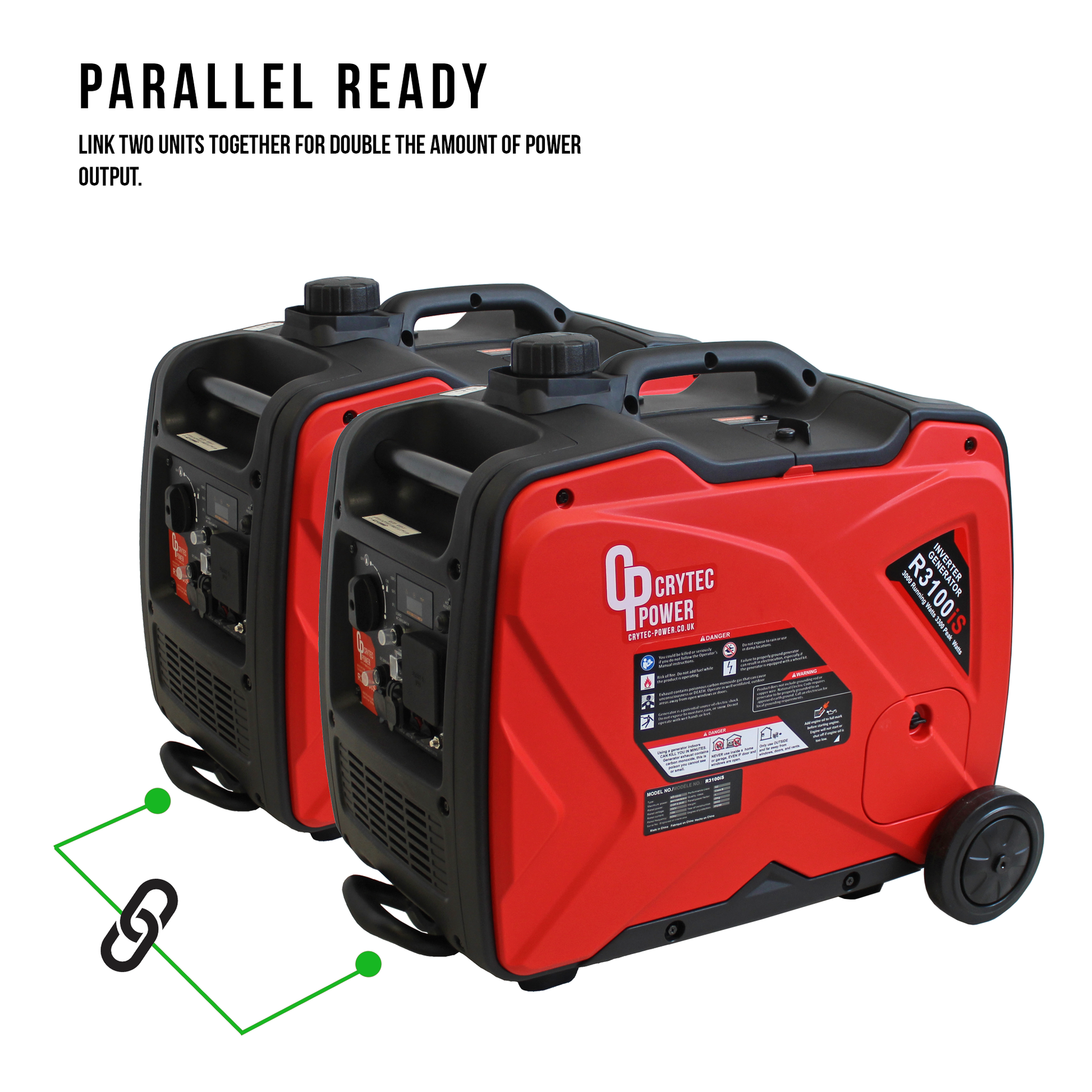 Crytec R3100iS Inverter Generator Petrol 3000W 185cc 62 dB