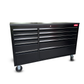 Crytec | 55" Tool Cabinet | Black | Stainless Steel | 10 Drawers | Steel Top