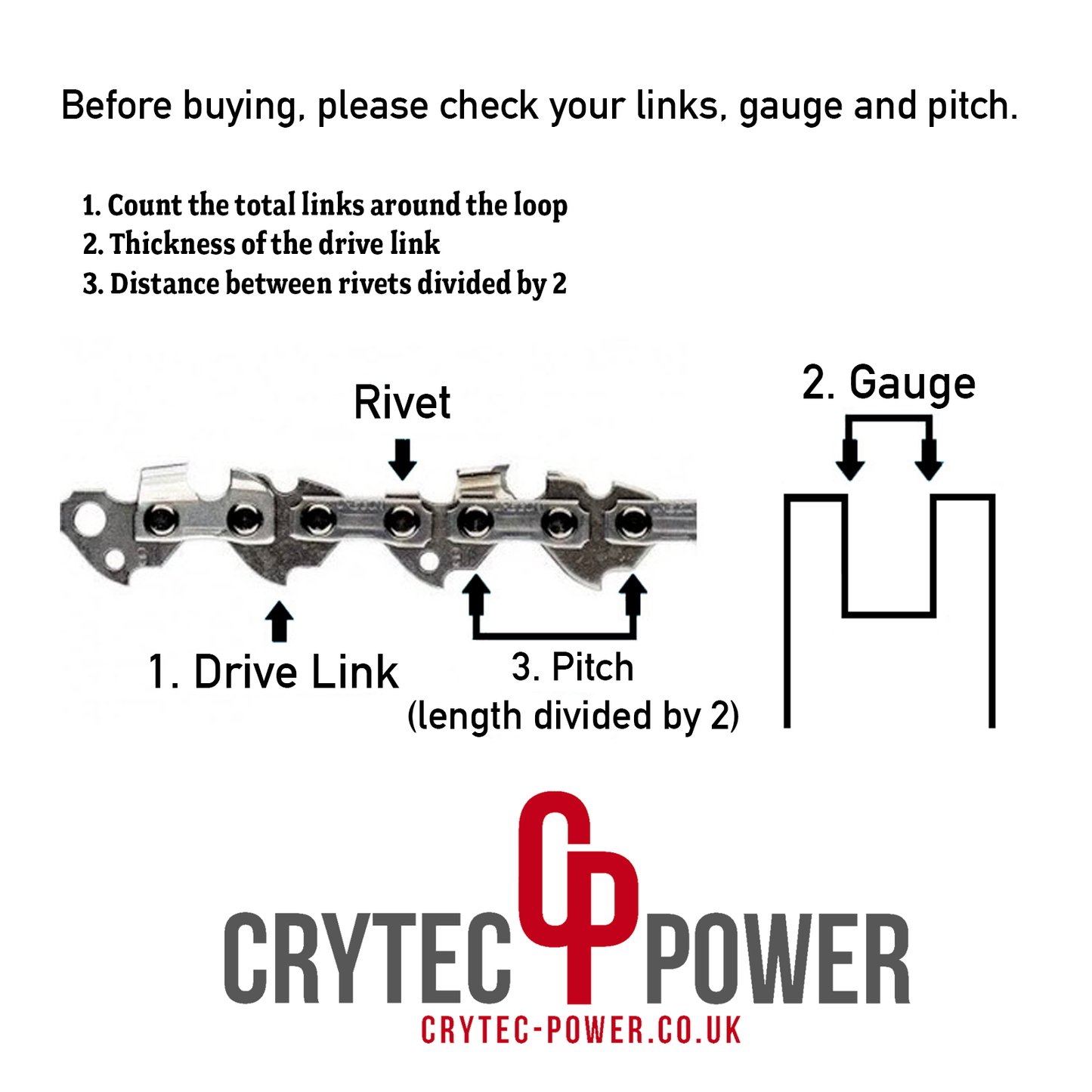 2 15" .325" Crytec Power Chainsaw Chains Fits HUSQVARNA 435 435E 440E